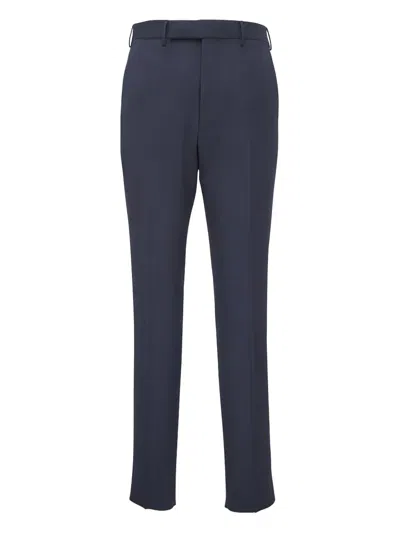 Zegna Belt-loop Trousers In Blue