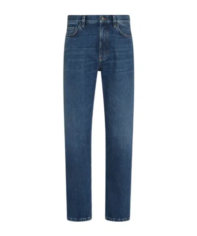 Zegna Belt Loops Jeans In Blue