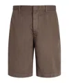 Zegna Belt Loops Shorts In Dark Grey Brown