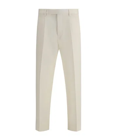 Zegna Belt Loops Slacks In White