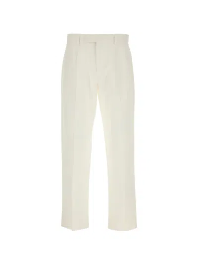 Zegna Belt-loops Trousers In White