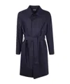 Zegna Wool Overcoat With Belted Waist And Pockets In Animal Print