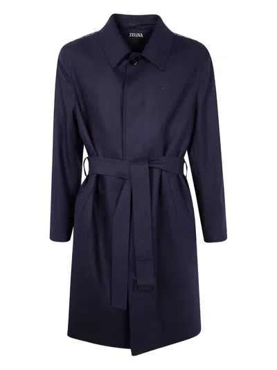ZEGNA BELTED WOOL COAT