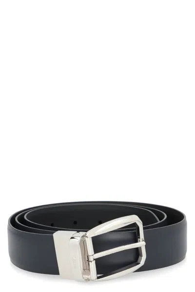 Zegna Reversible Leather Belt In Black