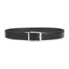 Zegna Black Logo Buckle Solid Belt In Black