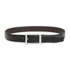 Zegna Reversible Leather Belt With Hand-buffed Finish And Sleek Silver-tone Buckle In Black