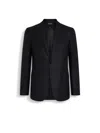 Zegna Check-pattern Blazer In Black/dark Grey