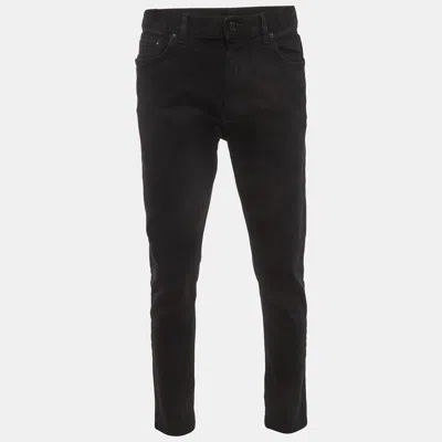 Pre-owned Zegna Black Faded Denim Slim Fit Jeans L/waist 35"