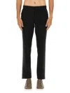 Zegna Black Flat Front Pants In Multi
