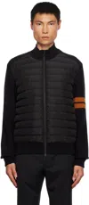 Zegna Down-filled Padded Wool-blend Cardigan In K09 Black