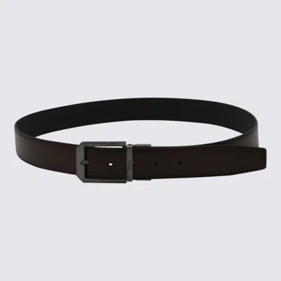 ZEGNA BLACK LEATHER BELT