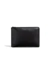 Zegna Black Leather Portfolio In Noir