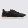 Zegna Triple Stitch Sneakers In Black