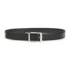 Zegna Black Logo Buckle Solid Belt In Black