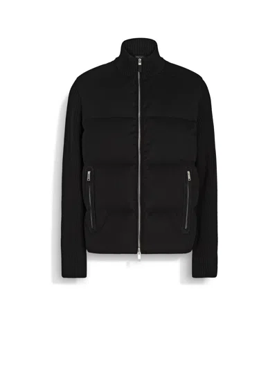 ZEGNA BLACK OASI CASHMERE FULL ZIP BLOUSON