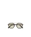 Zegna Black Orizzonte I Metal Acetate And Leather Sunglasses In Black