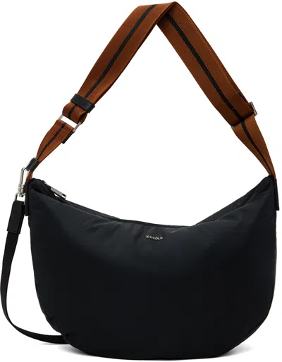 Zegna Tracolla Hobo Panorama Bag In Ner Black