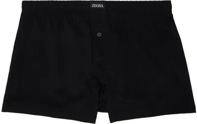 Zegna Black Patch Boxers In 001 - Black