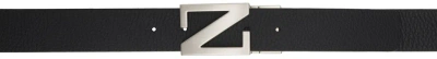 Zegna Black Reversible Leather Belt In Ner