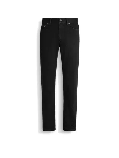 Zegna Black Rinse-washed Stretch Cotton Roccia Jeans