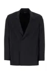 Zegna Giacca In Seta Nera Uomo