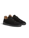 Zegna Triple Stitch™ Shearling-lined Suede Slip-on Sneakers In Black