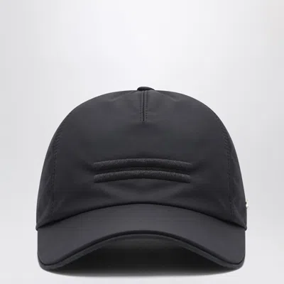 Zegna Black Technical Fabric Baseball Cap In Blue