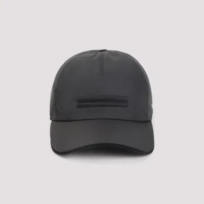 Zegna Black Technical Nylon Baseball Cap
