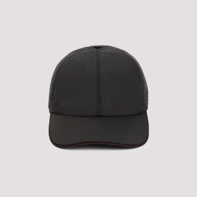 Zegna Black Technical Fabric Baseball Cap