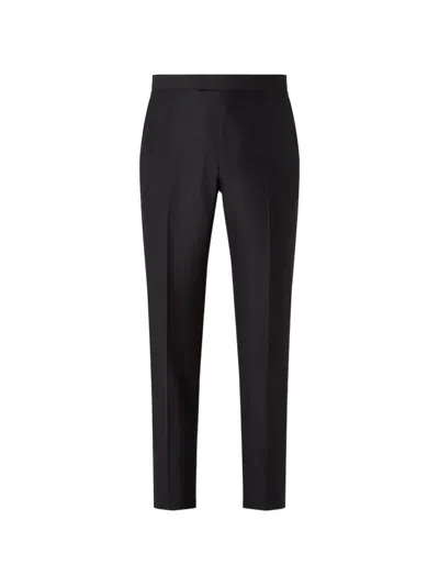 Zegna Black Wool And Mohair Evening Pants