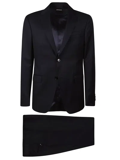 Zegna Black Wool-mohair Tailored Suit