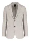 Zegna Single-breasted Check Blazer In Beige