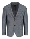 Zegna Jacket Tailored Buttoned Cuffs In Gray
