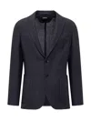 Zegna Blazer In Black/dblue