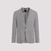 Zegna Linen And Silk Mulberry Blend Blazer Jacket In Argento Unito