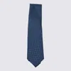 Zegna Geometric-pattern Tie In Blue