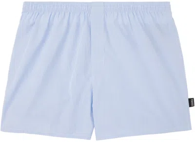 Zegna Blue Button Boxers In 429 Nettuno