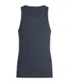 Zegna Blue Cotton Blend Tank Top In Blue