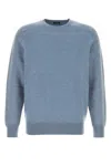 Zegna Cashmere Crew Neck Long Sleeve Sweater In Blue