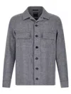 Zegna Crossover Overshirt Jacket Chest Pockets In Gray
