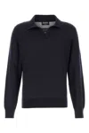 Zegna Midnight Cashmere Blend Polo Shirt In Blue