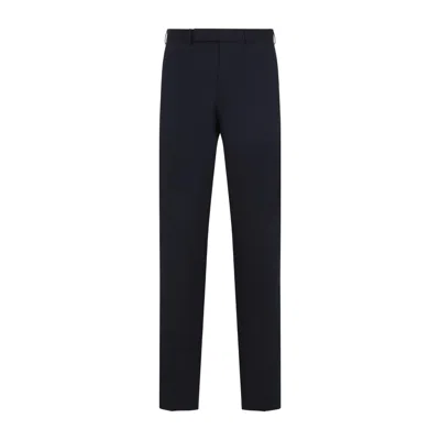 ZEGNA ZEGNA BLUE-NAVY COTTON FORMAL PANTS