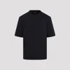 Zegna Silk Cotton Short Sleeve Crew Neck T-shirt In Dark Blue