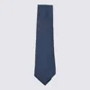Zegna Geometric Patterned Tie Pointed Tip In Blue