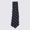 Zegna Patterned Ties With Pointed Tip Design In Blue