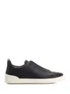 ZEGNA BLUE TRIPLE STITCH SNEAKERS