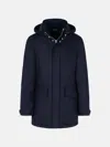 Zegna Blue Wool Parka In Blue