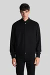 Zegna Bomber Jacket In Black Cashmere In Black