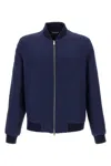 Zegna Jacket With Zip Navy Blue