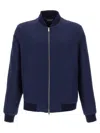 Zegna Jacket With Zip Navy Blue